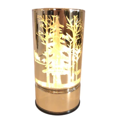 Рождественский золотой подсвечник из металла и стекла со светодиодной подсветкой для украшения дома