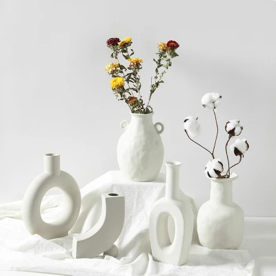 Главная Роскошная ваза для цветов неправильной формы из фарфора/стекла/керамики/смола/керамики
