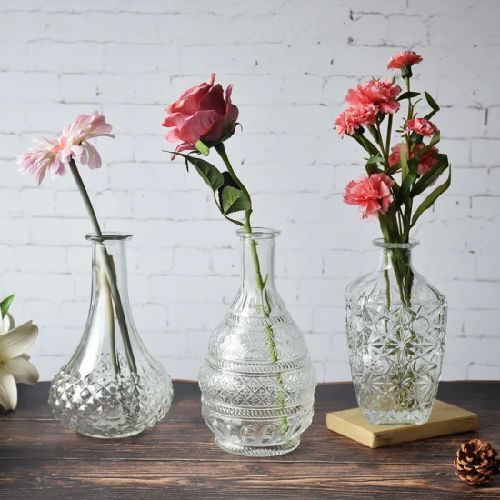 Популярная современная стеклянная ваза, декоративная стеклянная ваза для цветов, настольная ваза для офиса.