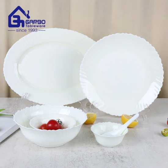 Посуда из опалового стекла, горячая распродажа, плоская обеденная тарелка, 10,5-дюймовая молочная пищевая тарелка, посуда для домашнего использования, дешевые тарелки от китайского поставщика