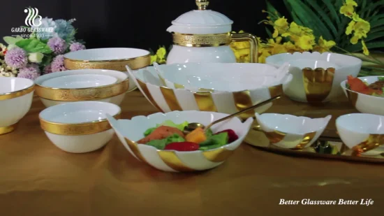 Оптовая продажа классической опаловой термостойкой посуды, белой опаловой стеклянной пластины, вращающейся опаловой тарелки.
