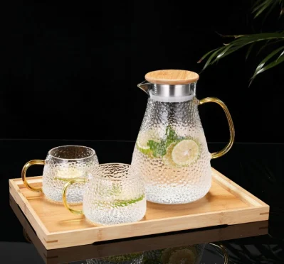 Домашний кованый стеклянный чайник для холодной воды, набор чашек для воды, термостойкий высокотемпературный кувшин для сока