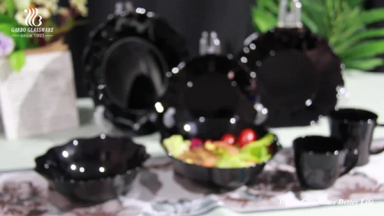 Круглая стеклянная чаша из черного опала с цветочным принтом по индивидуальному заказу для оптовой продажи